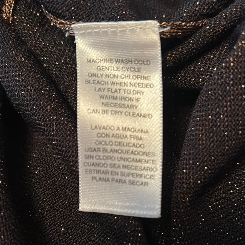 Jones New York Bronze Sparkle Fitted Cap Sleeve T-Shirt - Picture 8 of 8